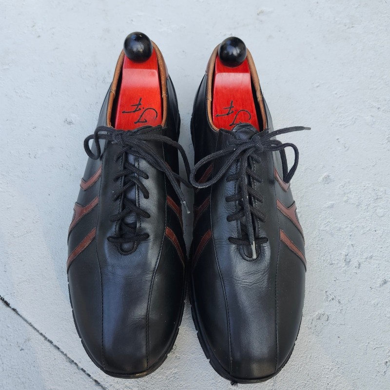 Allen Edmonds Traveler Black Leather Lace Up Trainers Shoes Men Size 11.5 D