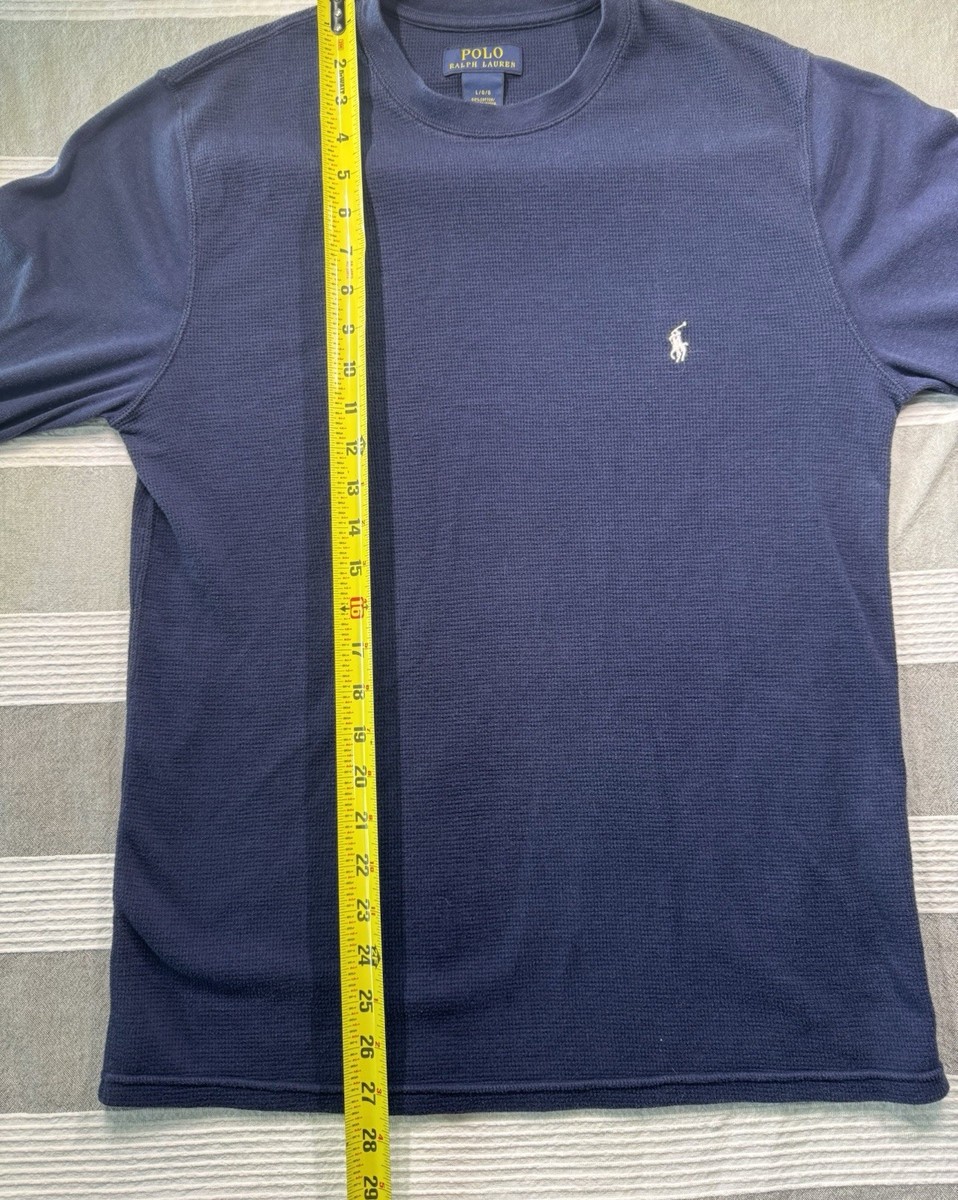 Polo Ralph Lauren Waffle Knit Thermal Shirt Mens L Navy Long