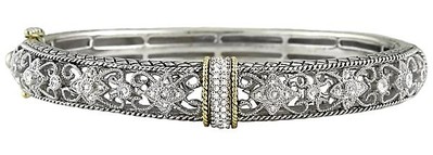 Andrea Candela 18k Gold & Sterling Pave Diamond Vintage Cable Bracelet ACB62/24