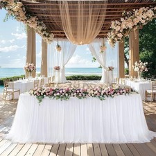 Tulle Table Skirt Tables Ruffle Tablecloths for Wedding Birthday Party Decor