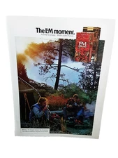 Vintage 1974 L&M Cigarette Print Ad Outdoor Camping Scene Wide Open Flavor