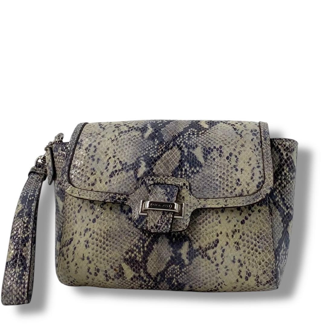 Coach python print clutch bag - image 1
