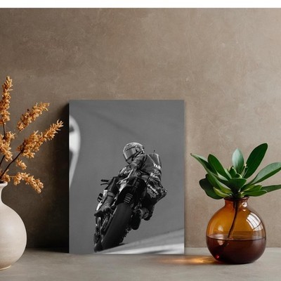 Grand Prix Motorrad Poster Französisch Studio Metall Kunstwerk Hochglanz Druck
