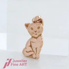Quinn Pendant - Cat - 8K/333 Yellow Gold - Solid Work
