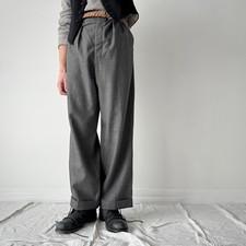 Vintage Men's 1950s European High Waisted Grey Slacks Pants