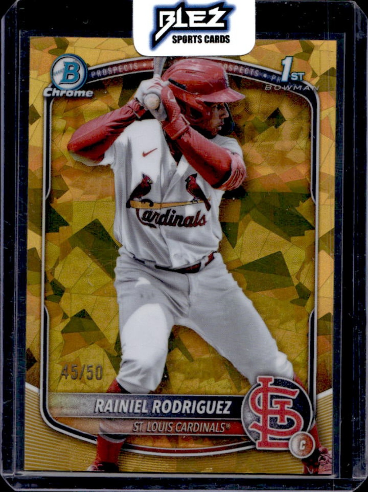 2025 Bowman Chrome Sapphire Rainiel Rodriguez Gold Refractor 1st #45/50
