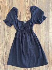 Reformation Linen Black Mini Dress size L