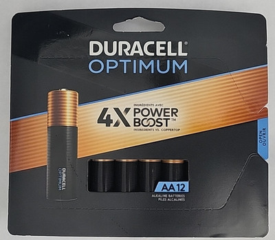 Duracell Optimum AA Alkaline Battery - Pack of 12