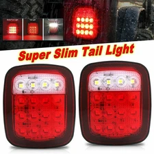 Pair LED Universal Car Truck Trailer Stop Turn Signal Brake Tail Light Lamps