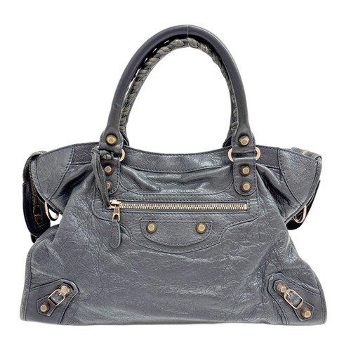 BALENCIAGA The City Charcoal Grey Handle Bag
