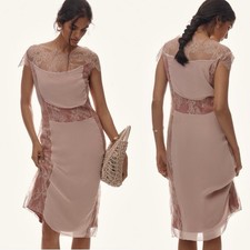 NWT Anthropologie Maeve Short-Sleeve Lace Slim Knee-Length Dress Sz S