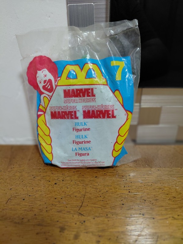 McDonald's Marvel Super Heroes Hulk Figurine Toy #7 (1996) Bagged Vintage