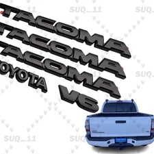 5PCS Overlay Emblem For Tacoma V6 2005-2015 Letters Badge Protector Cover Matte