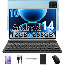 2025 New Gaming Tablet 10.1" Android 14 Tablet 12GB 256GB Octa-Core 8000mAh