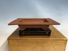 Unglazed Painted Shohin Size Bonsai Tree Pot By Yuki Shoseki 7 7/8”