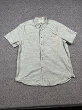 Woolrich Button Up Shirt Mens Size M Gray Hiking Outdoor
