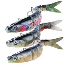 Crown Fishing Lures 8 Segment Realistic Swimbait with 3D Eyes Vibrating Actio...