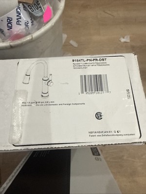 Delta 9184TL-PN-PR-DST Touch2O Kitchen Faucet - Lumicoat Polished Nickel sealed