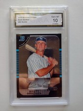 2005 Bowman Chrome BRETT GARDNER #85 Draft Picks YANKEES GMA 10 GEM MT