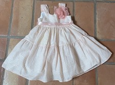Laura Ashley London Pink White Stripe Lined Tiered Party Dress SIZE 2T, EC
