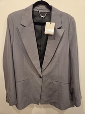 AllSaints Grey Averie Blazer UK16, US12 Classic Cut Notched Wide Lapel NWT