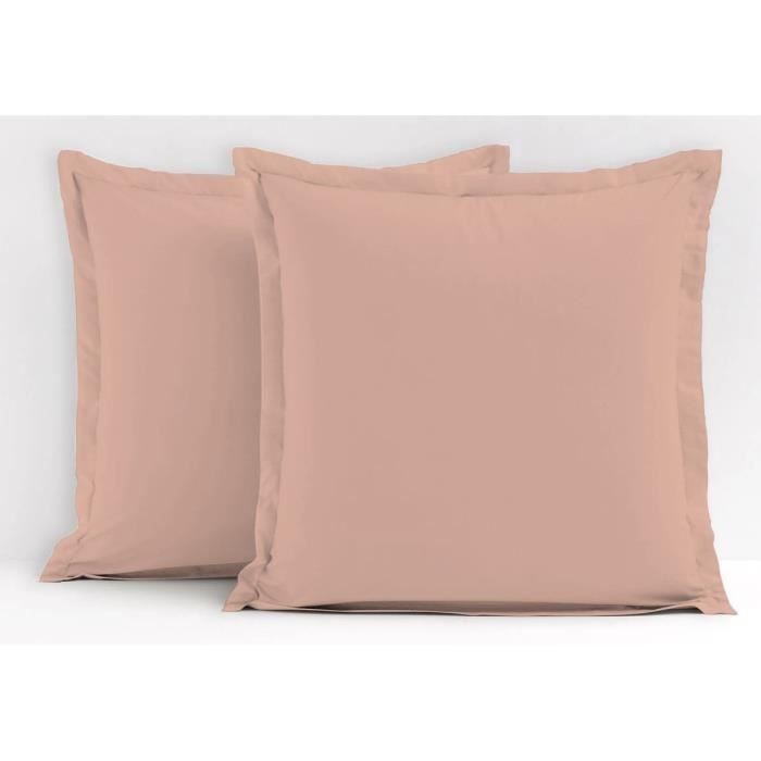 Taies d'oreiller rose 63x63 cm Lovely Home LH71620 en coton doux pour chambre