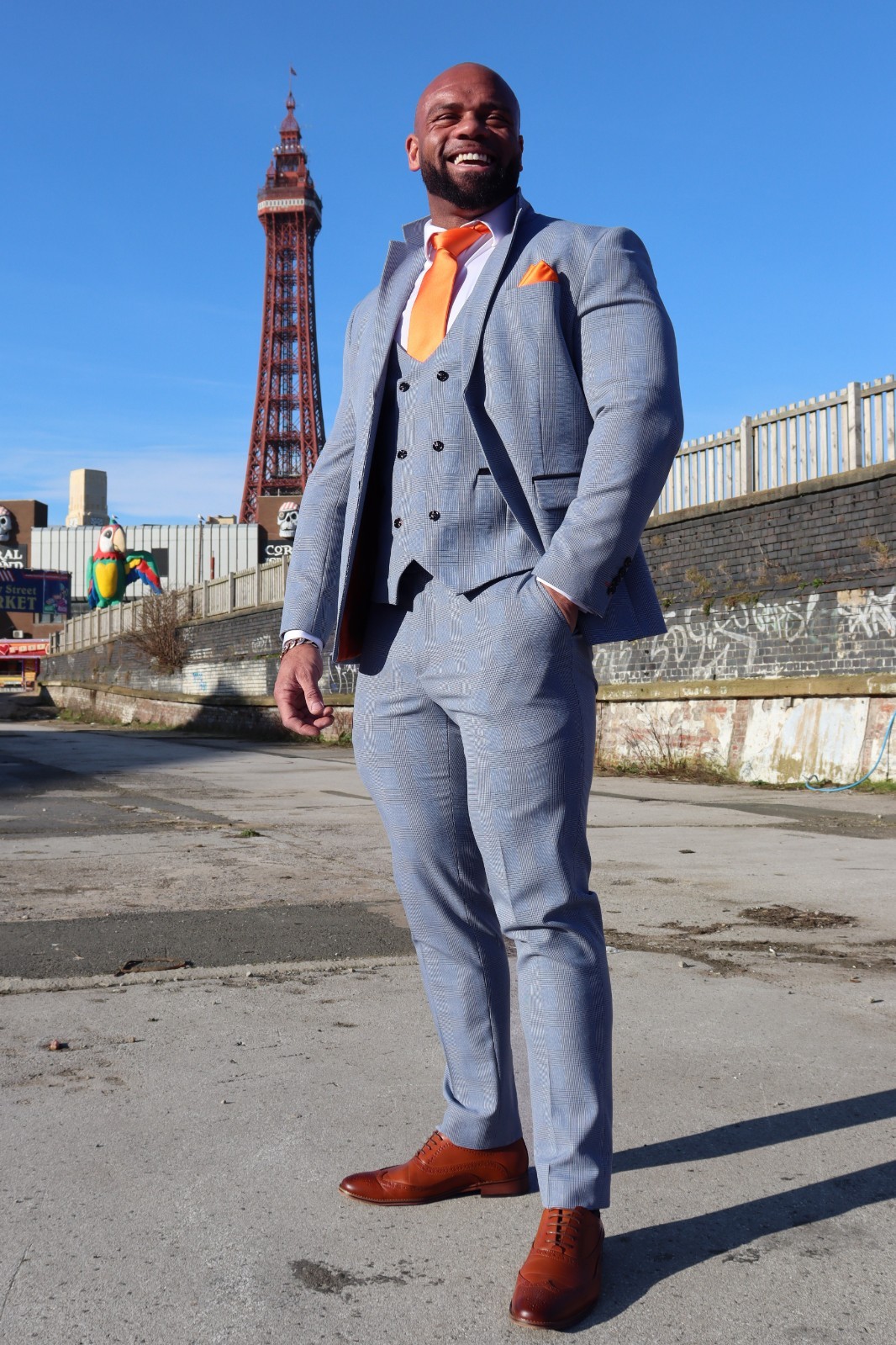 Mens Suit Sky Light Blue Check Three 3 Piece Wedding Groom Races STRETCH FIT 3PC