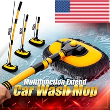 Car Wash Brush Mop Cleaning Brush Chenille Microfiber 40" Long Handle Extension