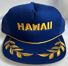 Vintage 80's Hawaii Royal Blue Retro Swingster Trucker Hat Snapback Mesh Cap