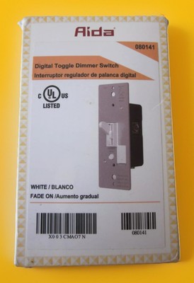 AIDA Toggle Slide Dimmer Switch Dimmable LED, CFL & Incandescent 600 Watt NIB