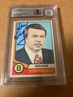 Don Cherry Signed 1974-75 Topps Card BAS Auto Grade 10