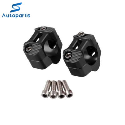 28mm Motorcycle HandleBar Riser Adapter Handle Fat Bar Mount Clamps Set Aluminum