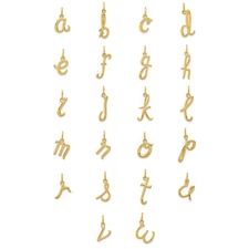 10k Yellow Gold Polished Lowercase Letter Initials A - W Pendant | Choose Yours