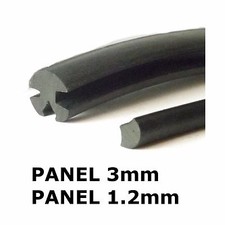 Small Rubber Window Windscreen Glass Seal 3mm x 1.2mm with Filler Strip (Metre)