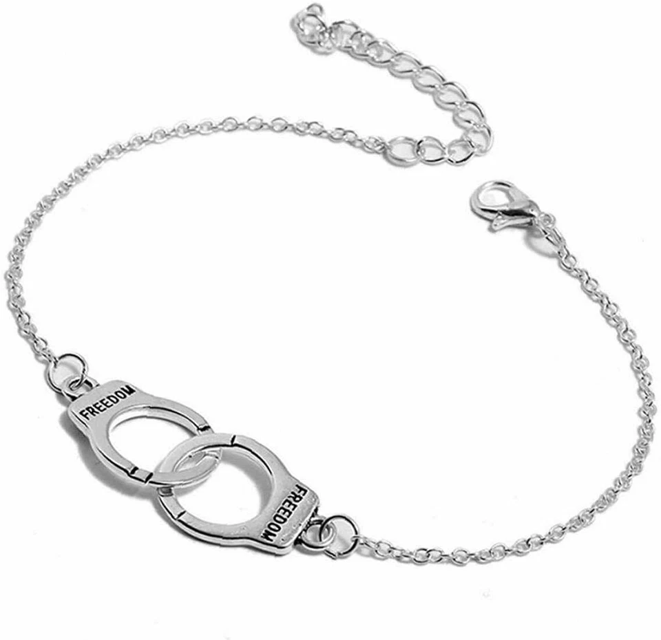 Cavigliera MANETTE ciondolo Freedom catena piede Argento Uomo Donna Estate Mare - Immagine 2 di 4