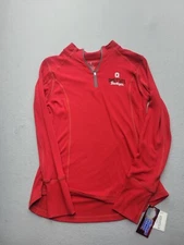 Ohio State Buckeyes Womens Pullover 1/4 Zip Red J. America Light Weight NWT