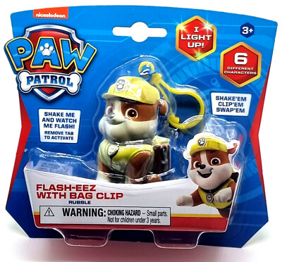 Paw Patrol Flash-EEZ with Bag Clip mit LED  Figur Rubble