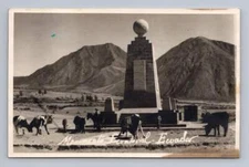 Equator Monument RPPC Vintage Quito ECUADOR Photo Cover to Havana Cuba 1954