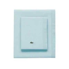 Lacoste 100 Cotton Percale QUEEN Sheet Set, Breathable,Hotel Quality Pale Aqua.