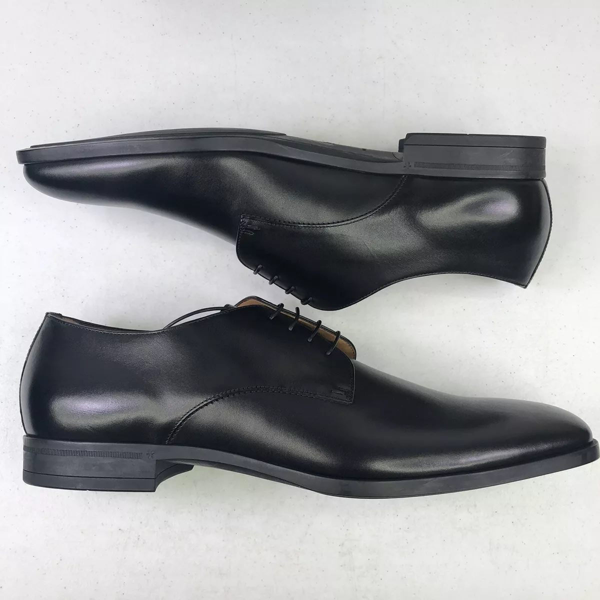 HUGO BOSS Kensington Mens Oxford Derby Lace Up Black Textured Leather $398