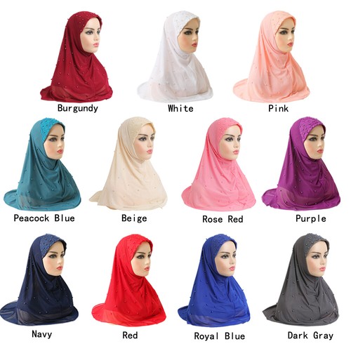 Pull On Wear Instant Women Muslim Hijab Turban Prayer Shawl Burqa Arab Headscarf - Picture 3 of 83