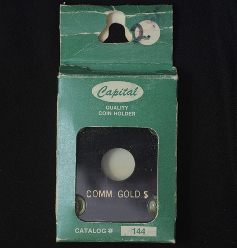 Capital Plastic Quality Coin Holder for Commemorative Gold $1 Coin Black w/ Box