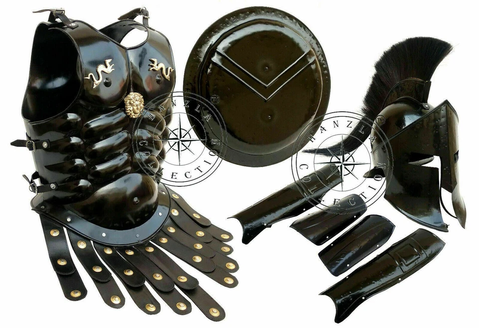 MEDIEVAL 300 King Spartan Helmet Set of Muscle Armour Shield Arm & Leg Guard - image 2 of 3