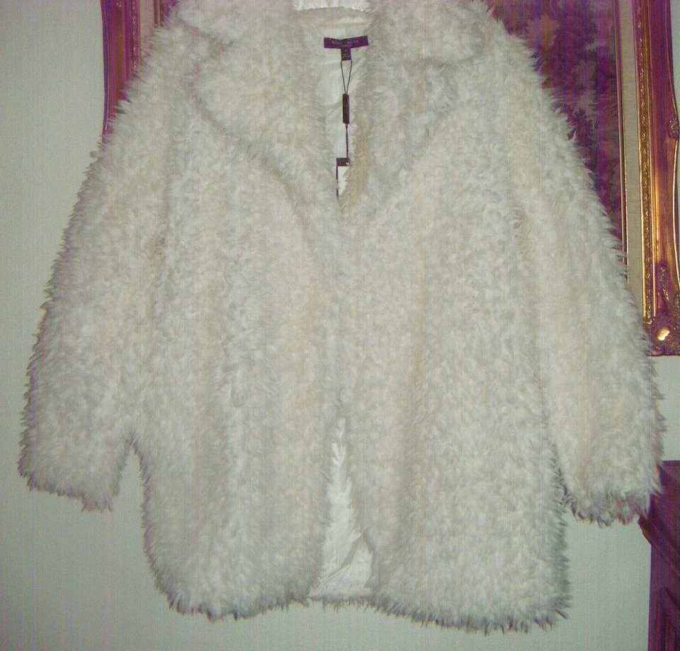 NUEVO Romeo & Juliet Couture Talla S Blanco Peluche Estilo Marfil Chaqueta Ropa para Mujer