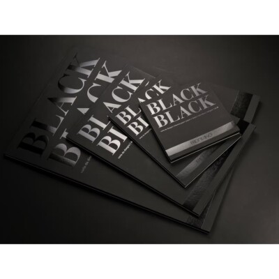 Fabriano Black Black extra schwarzes Zeichenpapier für Pastellkreide, Stifte