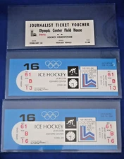 1980 Lake Placid Hockey, MIRACLE ON ICE, JOURNALIST TICKET VOUCHER, February 24.
