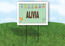 ALIVIA WELCOME BABY GREEN 18 in x 24 in Yard Sign Road Sign with Stand