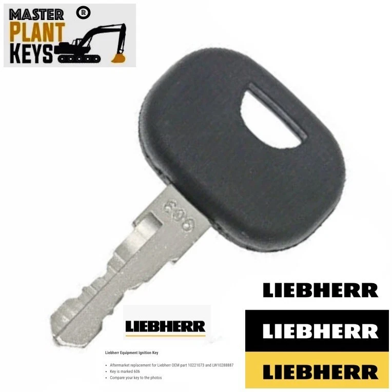 Liebherr Ignition Key 10221073 or LW10288887 key is marked 606 Master Plant Keys