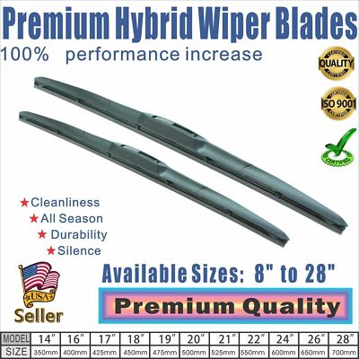 Top Quality 19'' + 17'' Premium Windshield Wiper Blades  OEM Quality J-Hook