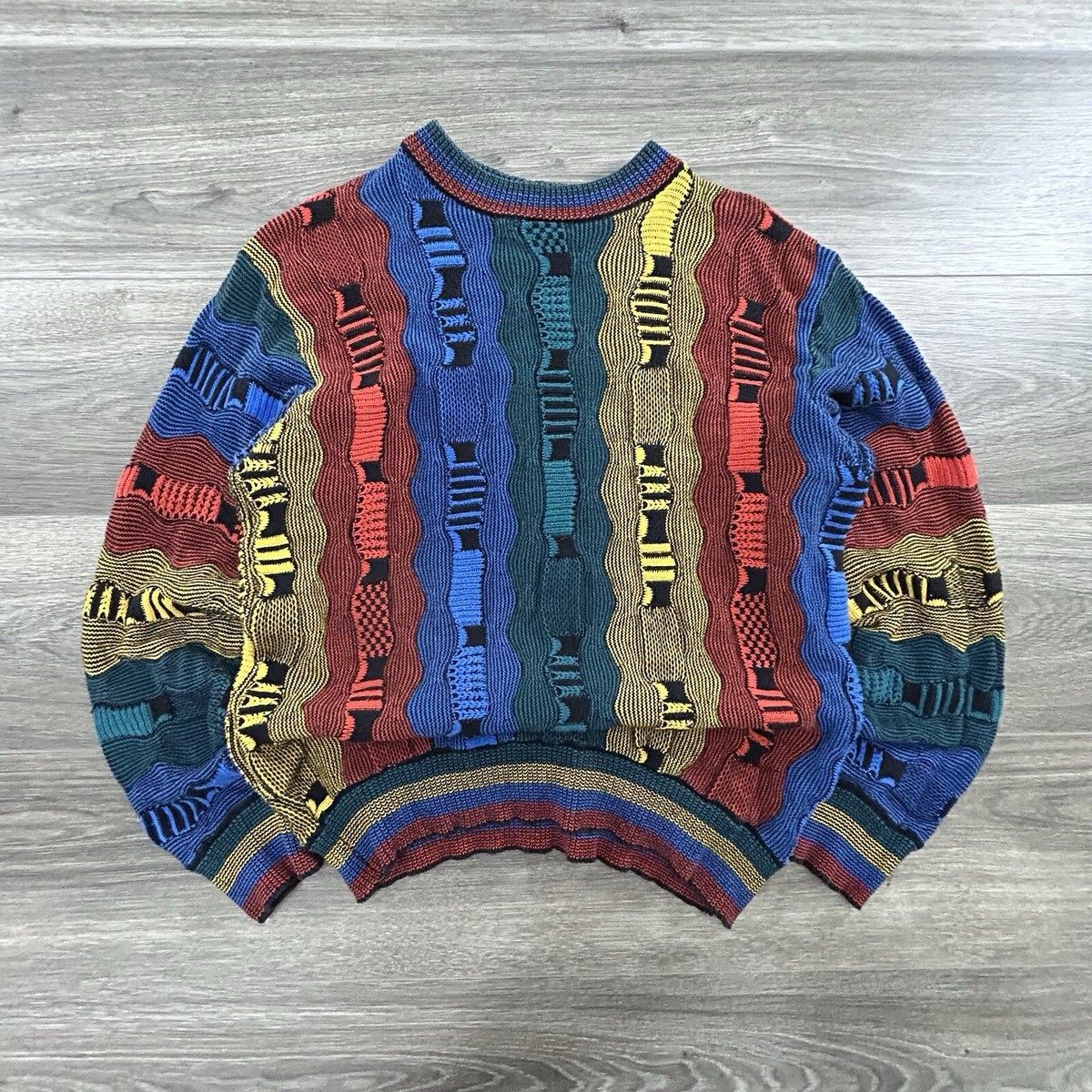 Vintage Carlo Colucci Coogi Sweater Adult Medium Colorful 3D-Knit